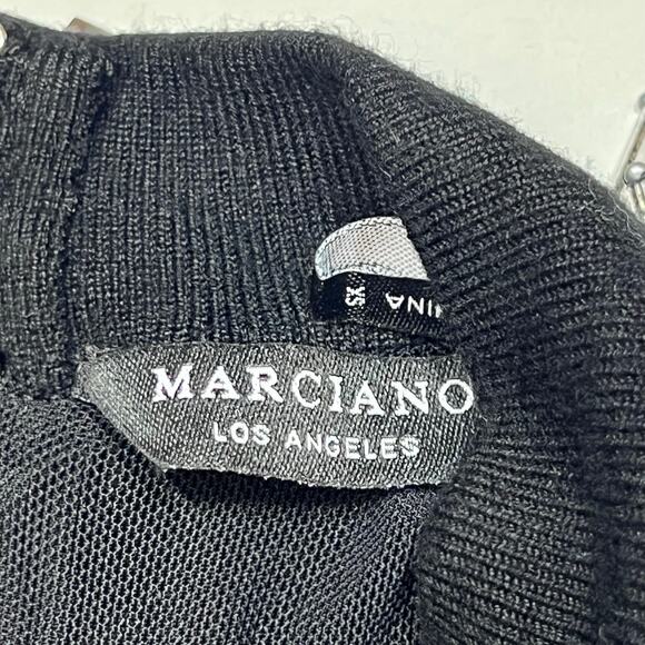 Marciano Sequin Beaded Mini Sweater Dress Size XS Black Pixie Long Sleeve Used - Picture 9 of 14